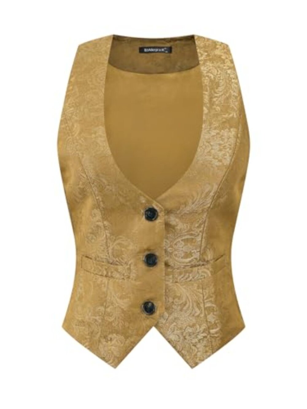 Vintage Jacquard Suit Vest for Women - Single Breasted Sleeveless Waistcoat